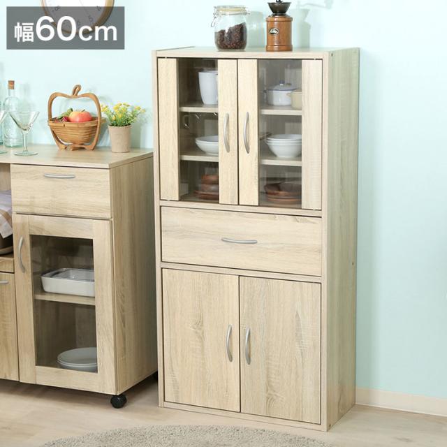 キッチンキャビネット 幅60cm ミドルサイズ ホワイトオーク 木目