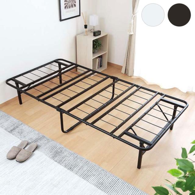 折りたたみパイプベッド 工具不要 easy BK GY ベッド 寝具 パイプベッド 折りたたみ ベッド 寝室(代引不可)【送料無料】