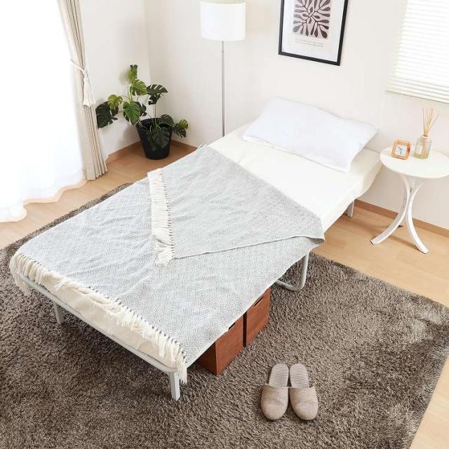 折りたたみパイプベッド 工具不要 easy BK GY ベッド 寝具 パイプベッド 折りたたみ ベッド 寝室(代引不可)【送料無料】_10