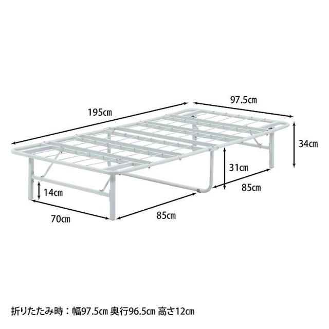 折りたたみパイプベッド 工具不要 easy BK GY ベッド 寝具 パイプベッド 折りたたみ ベッド 寝室(代引不可)【送料無料】_15