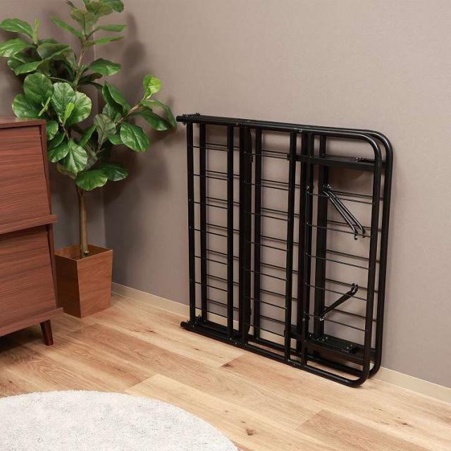 折りたたみパイプベッド 工具不要 easy BK GY ベッド 寝具 パイプベッド 折りたたみ ベッド 寝室(代引不可)【送料無料】_7