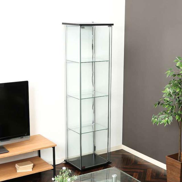 ガラスコレクションケース 4段 LED(代引不可)【送料無料】