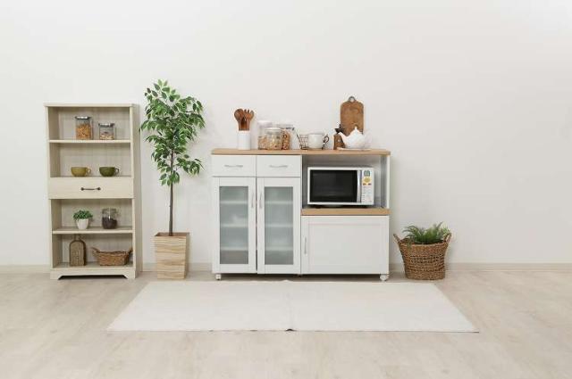 キッチンカウンター サージュ WH×NA 120幅(96820)(代引不可)【送料無料