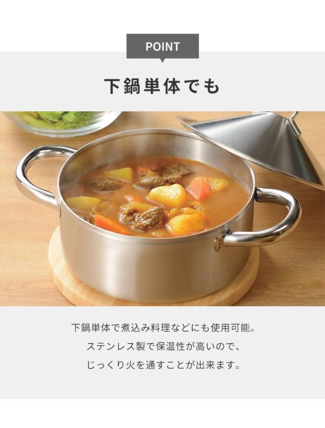 日本製 燕三条 お手入れ簡単! ステンレス3段蒸し器 18cm ガス火・IH