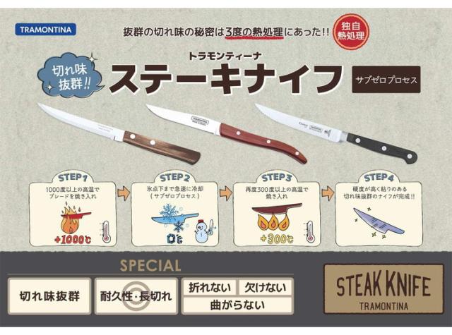 トラモンティーナ ポリウッド 食洗機対応 木柄 ステーキナイフ フォーク 4点セット ダーク 29899 492 TRAMONTINA ステーキ ナイフ アウトドア バーベキュー 代引不可 送料無料 の通販は - リコメン堂 通販サイト