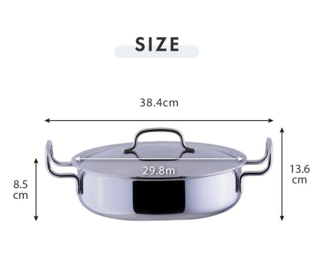 ジオ・プロダクト 日本製 浅型両手鍋 28cm GEO-28S ガス火・IH対応