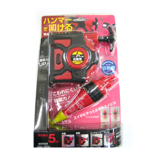 シンワ・ハンディ下げ振りPro自動巻・アカスイピタツキ77376 大工道具：墨つけ・基準出し：パーフェクトキャッチ【送料無料】の通販は 4,940円