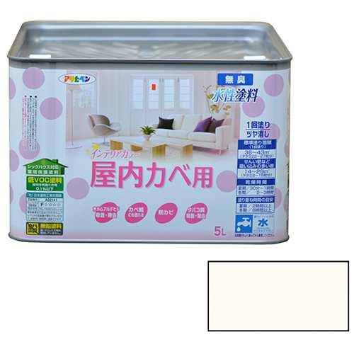 アサヒペン NEWインテリアカラー屋内壁 5Lバニラホワイト【送料無料】の通販は 8,456円