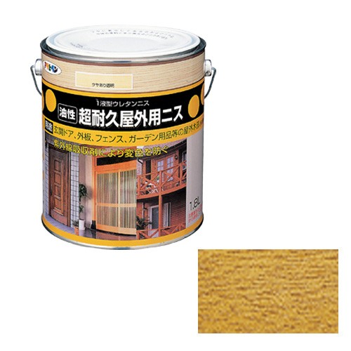 アサヒペン 油性超耐久屋外用ニス 1.8L透明(クリヤ)【送料無料】の通販は