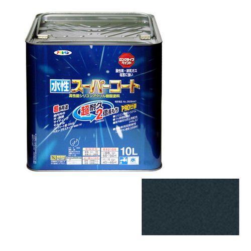 アサヒペン 多用途-水性スーパーコート 10L-ギンクロ【送料無料】