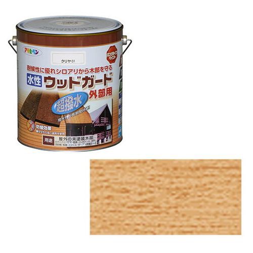 アサヒペン 水性ウッドガード外部用 ３Ｌークリヤ【送料無料】の通販は