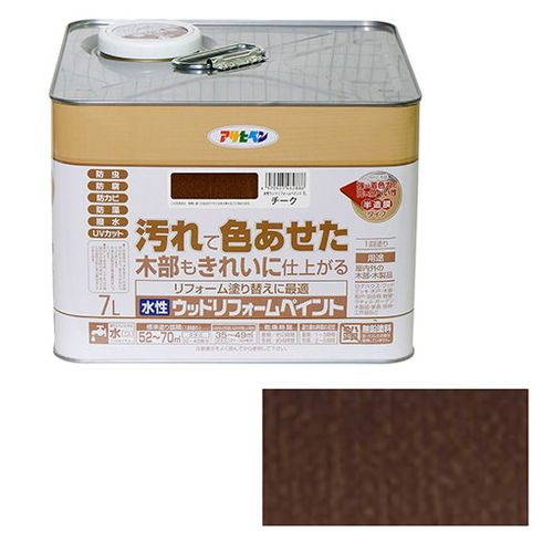 アサヒペン 水性ウッドリフォームペイント 7L-チーク【送料無料】の通販は