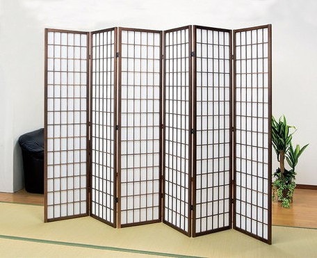 障子スクリーン ハイタイプ 6曲　パーテーション　間仕切り　和家具 障子スクリーン 6曲 ハイタイプ 間仕切り パーテーション(代引不可