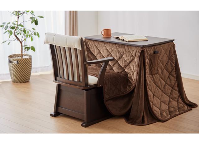 パーソナルこたつ 2点セット こたつデスク こたつ布団 75×50cm 500W 薄型ファンヒーター ハイタイプ デスクこたつ リモートワーク テレワーク 在宅勤務(代引不可)【送料無料】_8