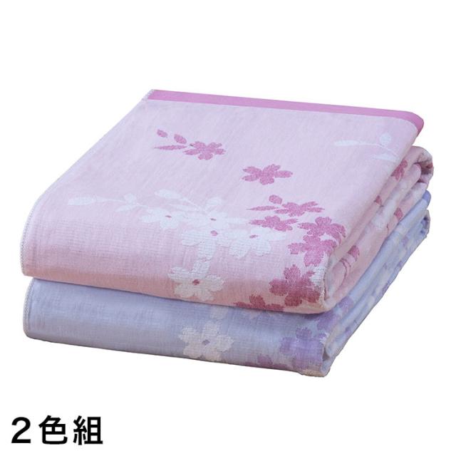 タオルケットガーゼ＆パイルリバーシブル2枚組 タオルケットピンク2枚