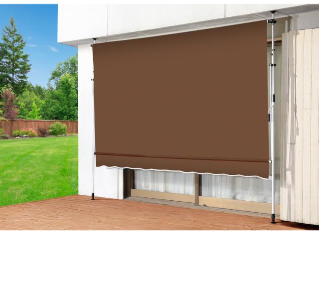 突っ張り式日よけスクリーンすだれ付き200cm幅グリーン グランデイズ