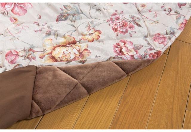 ジャカード織ハイタイプこたつ掛布団 花柄 225×265cm ハンナ こたつ用