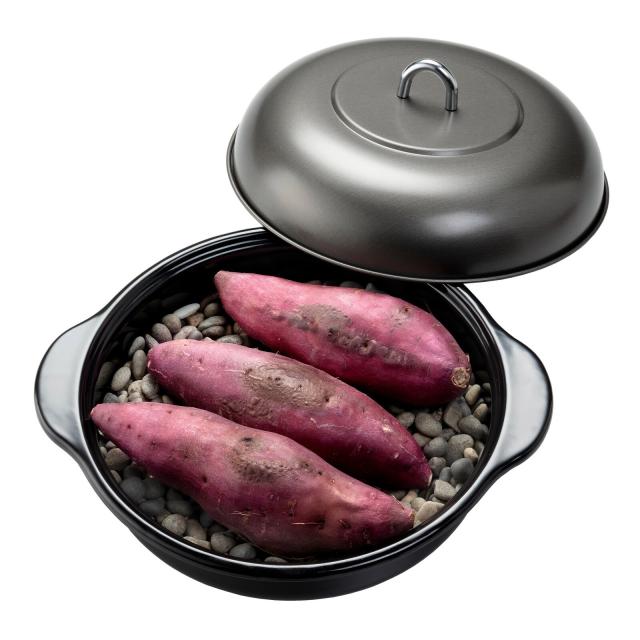 ホーロー石焼きいも器 24cm ガス火・IH対応 石焼き芋器 焼きいも鍋 