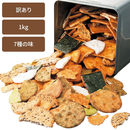 ほりゐ 訳あり 割れ草加せんべい 1kg 7種類ミックス 老舗の