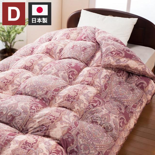 羽毛掛布団 日本製 エクセルゴールドラベル付き ダブル 190×210cm 高品質 ホワイトダックダウン 軽い ふわふわ 暖かい ピンク 羽毛布団 寝具 国産(代引不可)【送料無料】の通販は