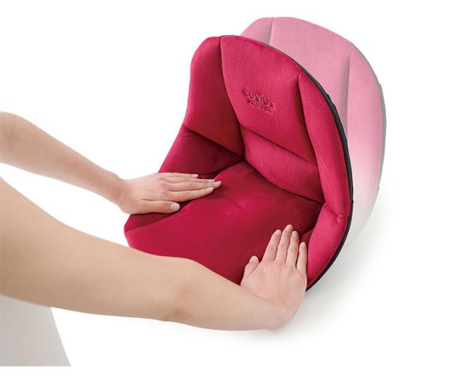 ✨新品未使用　SISPO 姿勢サポートクッション レッド サポートクッション 2個セット 柔道整復師推奨 座椅子 姿勢矯正 疲れ
