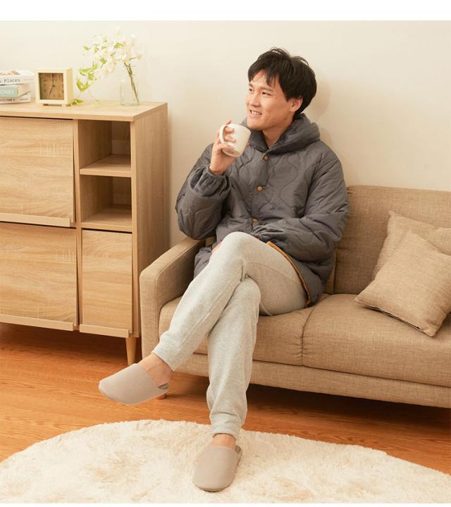 テイジン 速暖半天 すぐぽか 寝間着 ロング丈 リバーシブル 軽量 保温 発熱 洗える 防寒着 部屋着 上着 おしゃれ 温かい 首元 袖口 襟 TEIJIN(代引不可)【送料無料】_5