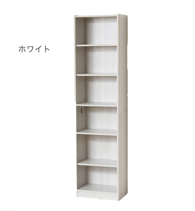 大容量本棚 幅45cm 6段 工具不要 組立簡単 可動棚 本棚 シェルフ オープンラック 木目 ブックシェルフ ラック コレクションケース ナチュラル おしゃれ 大容量 A4ファイル(代引不可)【送料無料_1