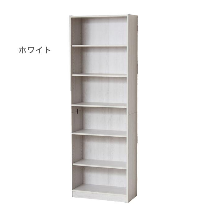 大容量本棚 幅60cm 6段 工具不要 組立簡単 可動棚 本棚 シェルフ オープンラック 木目 ブックシェルフ ラック コレクションケース ナチュラル おしゃれ 大容量 A4ファイル(代引不可)【送料無料_1