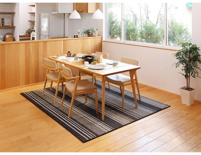 撥水ダイニングラグ 180×220cm 日本製 抗菌 防ダニ 防汚 ラグ お手入れ簡単 撥水 傷防止 フロアマット ダイニングシート リビング ダイニング(代引不可)【送料無料】_2