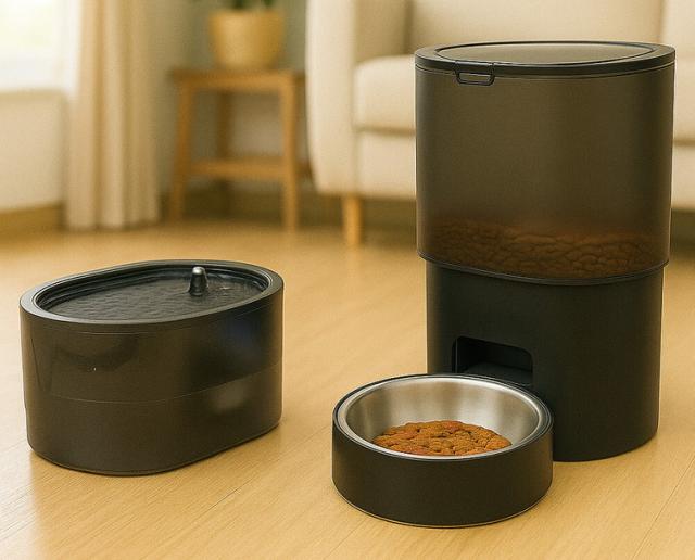 自動えさやり&Wi-Fi給水器2点セット ペット 餌やり スマホ操作 自動 遠隔 リモート 猫 小中型犬 用 1年保証 ペット用品 フード(代引不可)【送料無料】_1