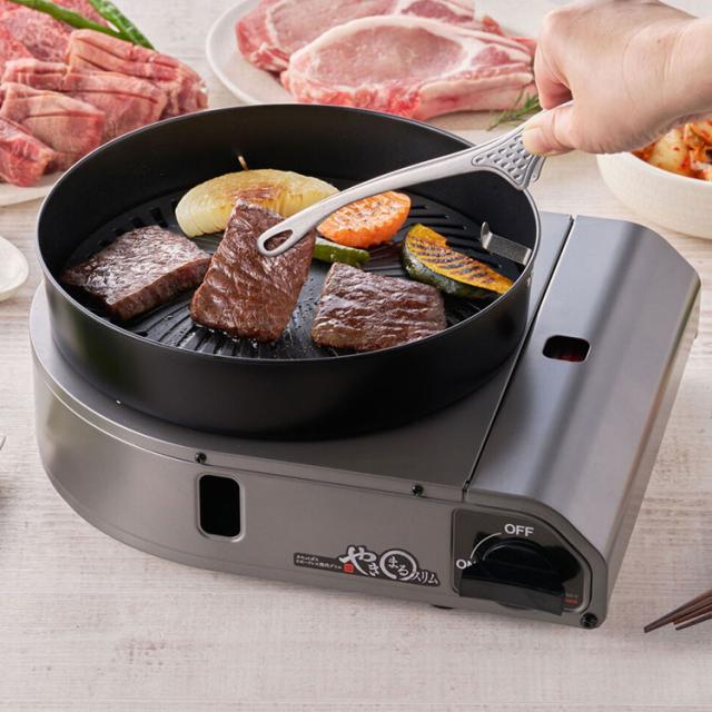 グリル グリルプレート 焼肉グリル 日本製 国産 スモークレス ホットプレート 焼肉プレート 減煙 無煙 トングセット カセットガス フッ素加工 おうち焼肉 家庭用 キッチン ホームパーティー用(代引不可)【送料無料】