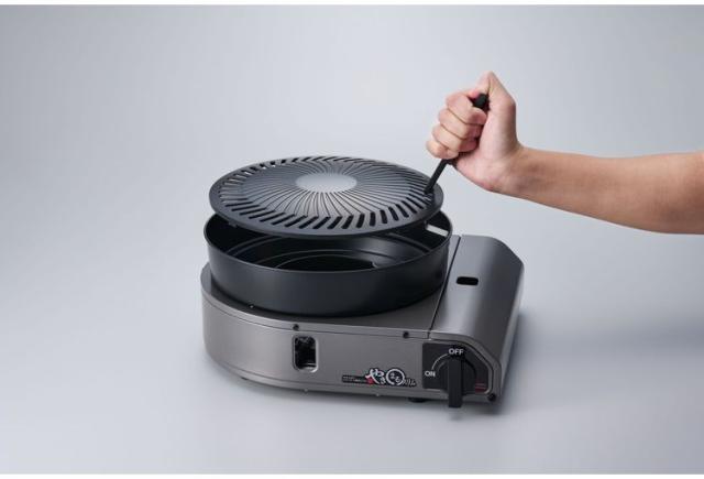 グリル グリルプレート 焼肉グリル 日本製 国産 スモークレス ホットプレート 焼肉プレート 減煙 無煙 トングセット カセットガス フッ素加工 おうち焼肉 家庭用 キッチン ホームパーティー用(代引不可)【送料無料】_9