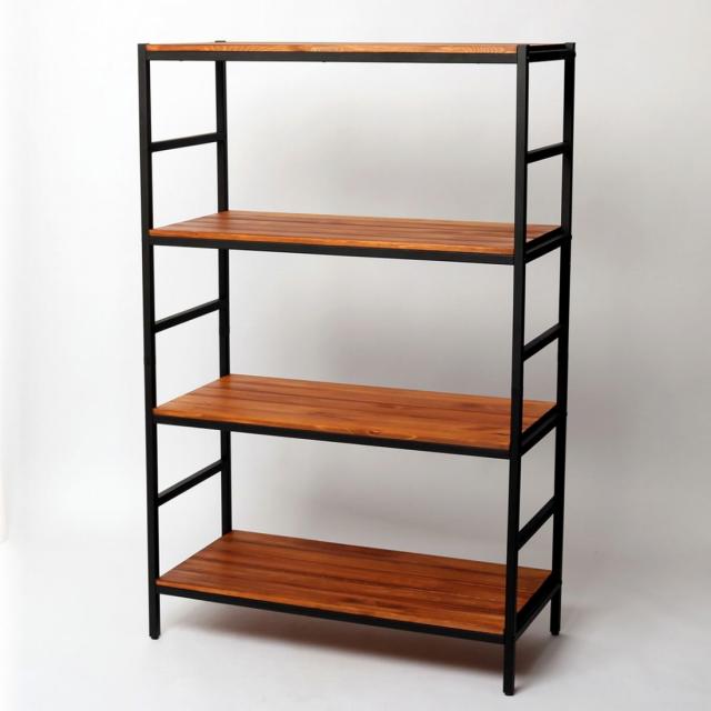 ブリックラックシリーズ4段タイプ 86×40×135 簡単組立 4段 アンティーク モダン ナチュラル オイル ミッドセンチュリー(代引不可)【送の通販は