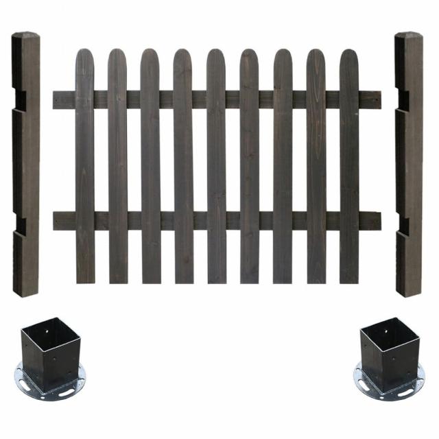 フェンス 目隠し 木製 天然木 ピケットフェンス ストレート基本セット(平地用) ピケフェンス 天然木 ガーデニング(代引不可)【送料無料】の通販は