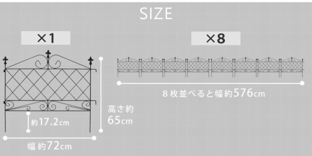 アプローチローフェンス 8枚組 8個 フェンス ヨーロッピアン ガーデン