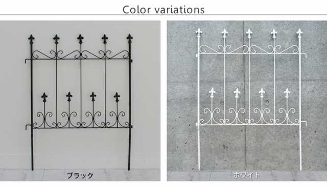 ガーデンフェンス 8枚組 アイアンフェンス 花壇 フェンス 8枚セット スティックタイプ おしゃれ 庭 ガーデニング 庭園 おすすめ ブラック ホワイト 黒 白 薔薇 - 17