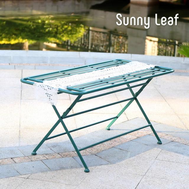 アイアン製ローテーブル単品販売 Sunny Leaf(サニーリーフ) SPL-9003 ガーデンファニチャー ガーデンテーブル 角丸長方形 簡単組立 折りたたみ式 折り畳み テーブル 野外卓 庭 ベランダ(代引不可)【送料無料】_2