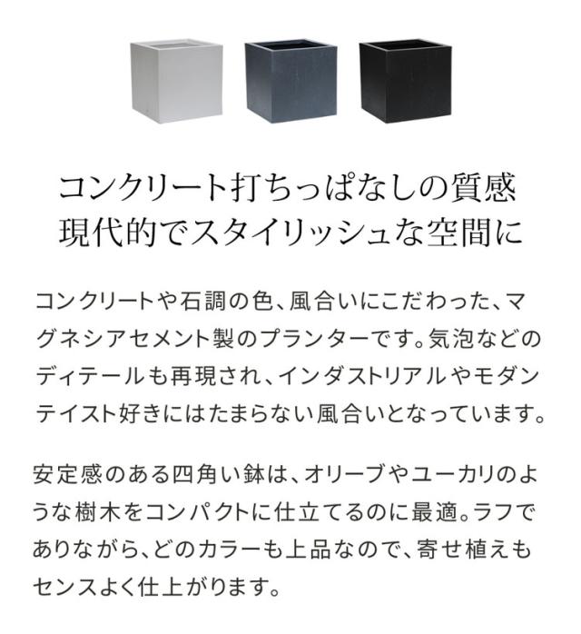 マグネシアプランター TEXTURE(テクスチャー) 角型36cm ブラック グレー ホワイト TEX-360C プランター キューブ型 立方体 正方形 植木鉢 ファイバークレイ プランターカバー ガーデン(代引不可)【送料無料】の通販は