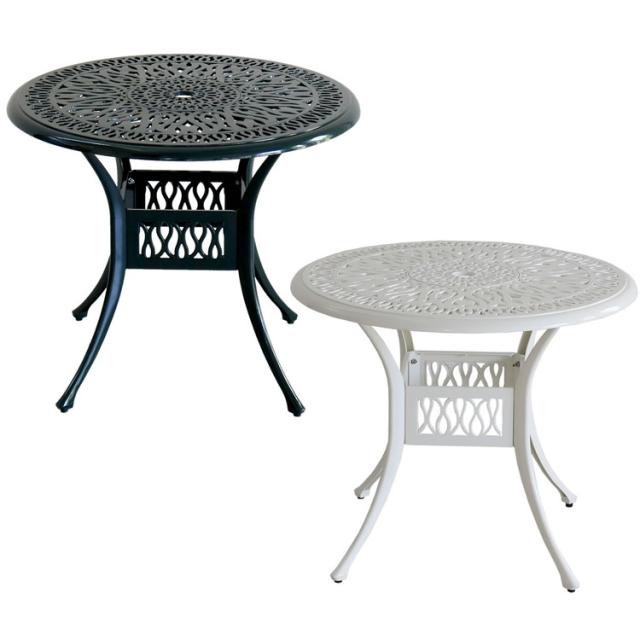 アルミ製ラウンドテーブル単品販売「トルペ」 ALT-RO90 アルミ テーブル ガーデンファニチャー テーブル ガーデニング ベランダ アルミ 庭 英国スタイリッシュ エレガント おしゃれ(代引不可)【送料無料】の通販は