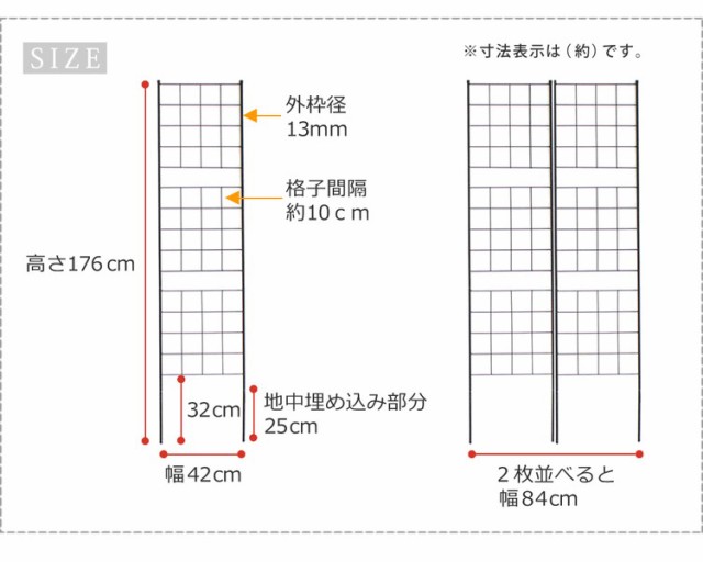 アイアンフェンス 高さ176 スリム「グラフ」 2枚組 IF-GR025-2P