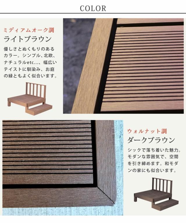 人工木ウッドデッキ ecofeel(エコフィール)1台 ステップ・フェンスセット PWDE-1P-SFSET 樹脂製 縁台 縁側 DIY キット テラス セット ウッドパネル フェンス 腐らない 庭 屋外 新築 外構(代引不可)【送料無料】_9