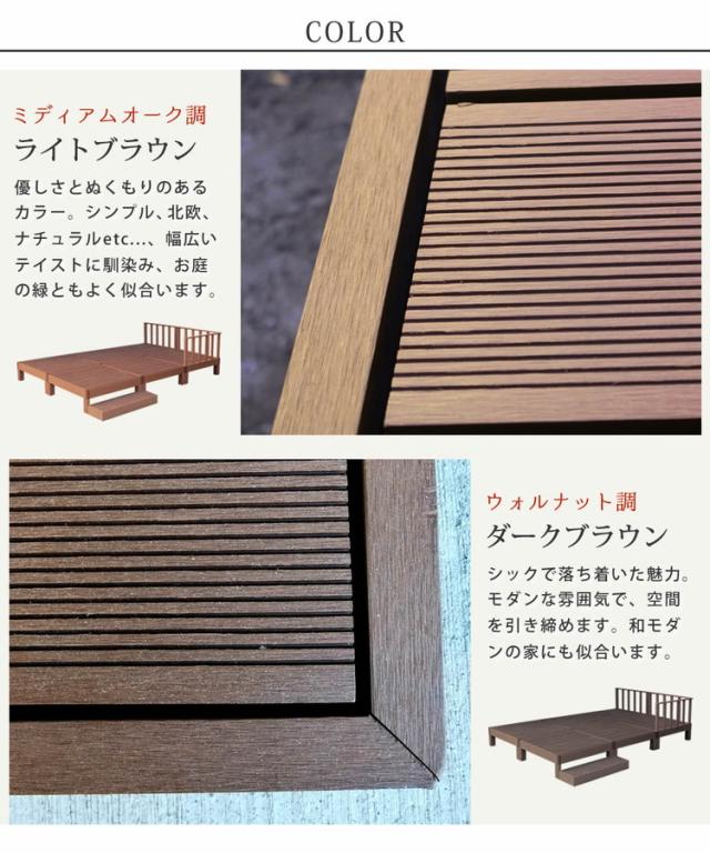 人工木ウッドデッキ ecofeel(エコフィール)6台 ステップ・フェンスセット PWDE-6P-SFSET 樹脂製 縁台 縁側 DIY キット テラス セット ウッドパネル フェンス 腐らない 庭 屋外 新築 外構(代引不可)【送料無料】_9