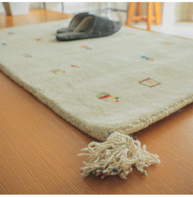 ギャベ ギャッベ 玄関マット 70×120cm インド製 手織りギャッベ ウール100% 防炎ラベル付き おしゃれ ラグ ラグマット カーペット(代引不可)【送料無料】_10