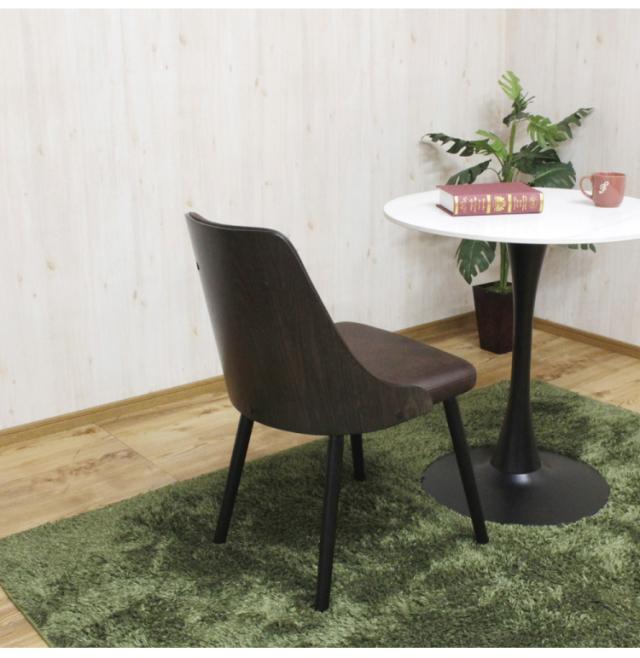 ダイニングチェア オーク材 ブラック塗装 撥水レザー 木脚 木製