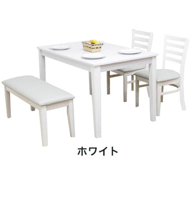 ダイニングセット 4点セット卓 幅120cm ダイニングテーブル ダイニングチェア PVC アジャスター付き ナチュラル ブラウン ホワイト おしゃれ リビング ダイニング(代引不可)【送料無料】_8