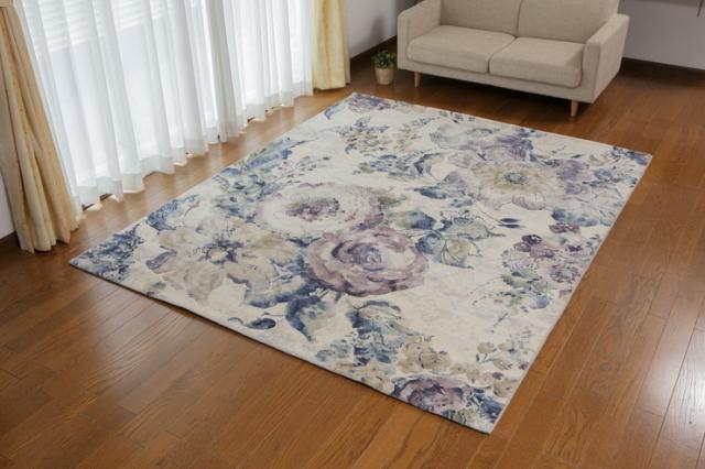 ウィルトンカーペット フロール 240x330cm アイボリー ベルギー製 ラグ ラグマット 絨毯 マット 敷物 カーペット 床暖房対応(代引不可)【_1