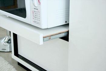 日本製 レンジラック 幅120cm モノトーン ミドルボード レンジ台 キッチン 収納 キッチンキャビネット チェスト キッチンラック SUR シュール 韓国インテリア ホワイト 白 おしゃれ(代引不可)【送料無料】_2
