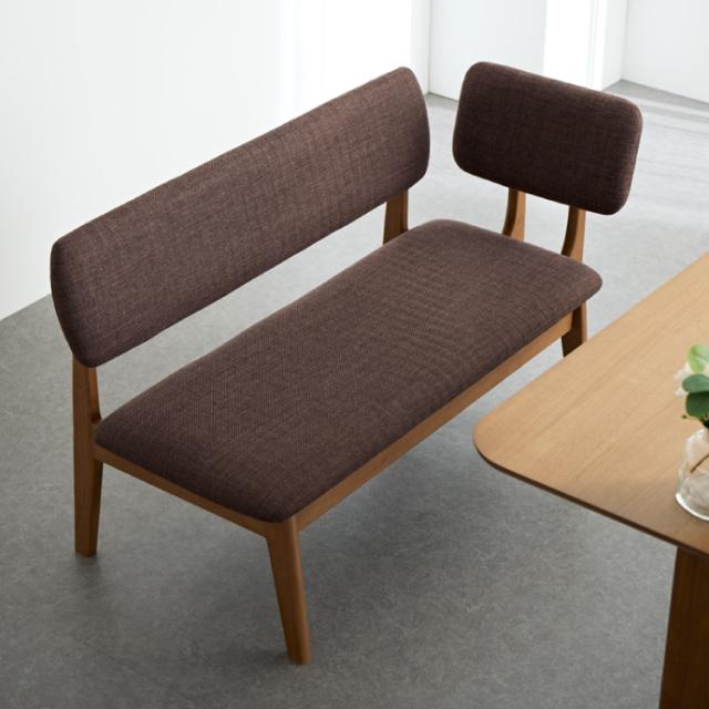 座面高39cm ゆったりダイニングベンチ 幅110 専用背もたれ付き ベンチ ロータイプ 天然木 ファブリック ダイニング ベンチ 背もたれ 2人掛けベンチ 椅子 ダイニングチェア 食卓椅子 食卓チェ_2