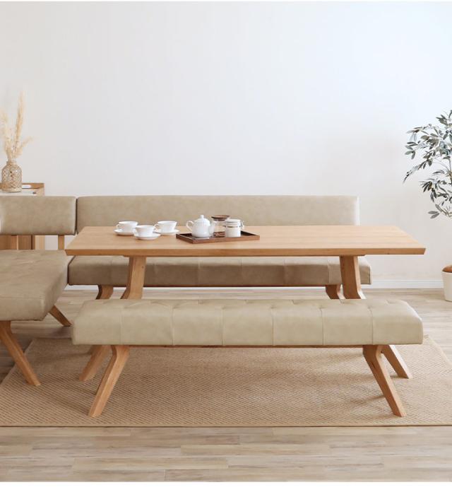 ダイニングテーブル 180×90cm 木製 リビングテーブル ナチュラル 木目 おしゃれ ウォールナット オーク リビング ダイニング 食卓 テーブル(代引不可)【送料無料】_3