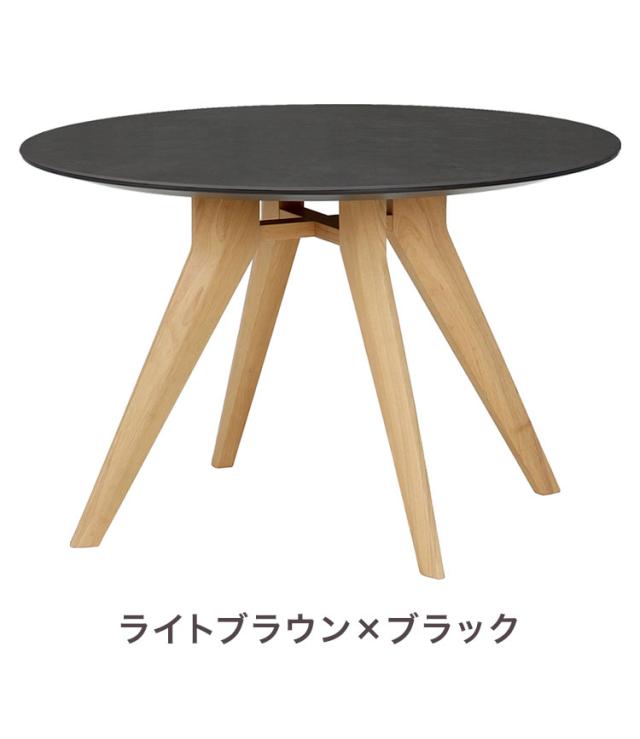 APITA 丸テーブル ダイニングテーブル 幅110cm 単品 110 リビング テーブル ダイニング おしゃれ 北欧 モダン 食卓 テーブル 天然木 インテリア モダン 白 黒 グレー ブラウン(代引不可)【送料無料】_8